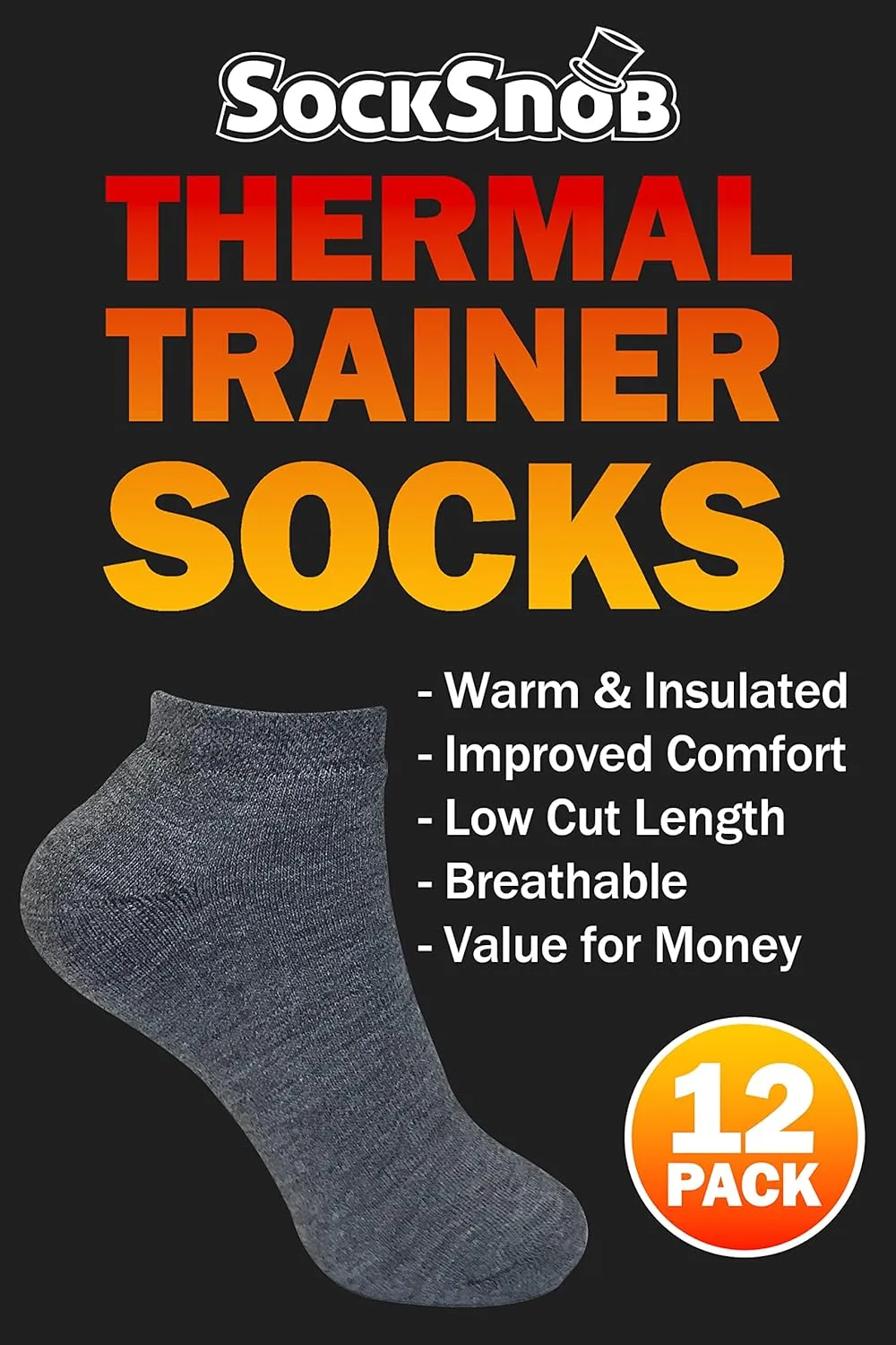 12 Pair Womens Winter Ankle Thick Thermal Sneaker Socks