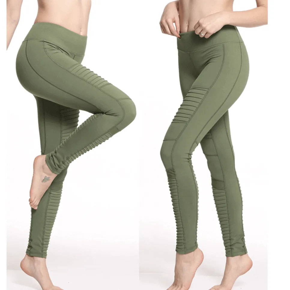 2019 Moto Design Leather-like Varnish Mesh Panels Leggings Hiney Trainer™