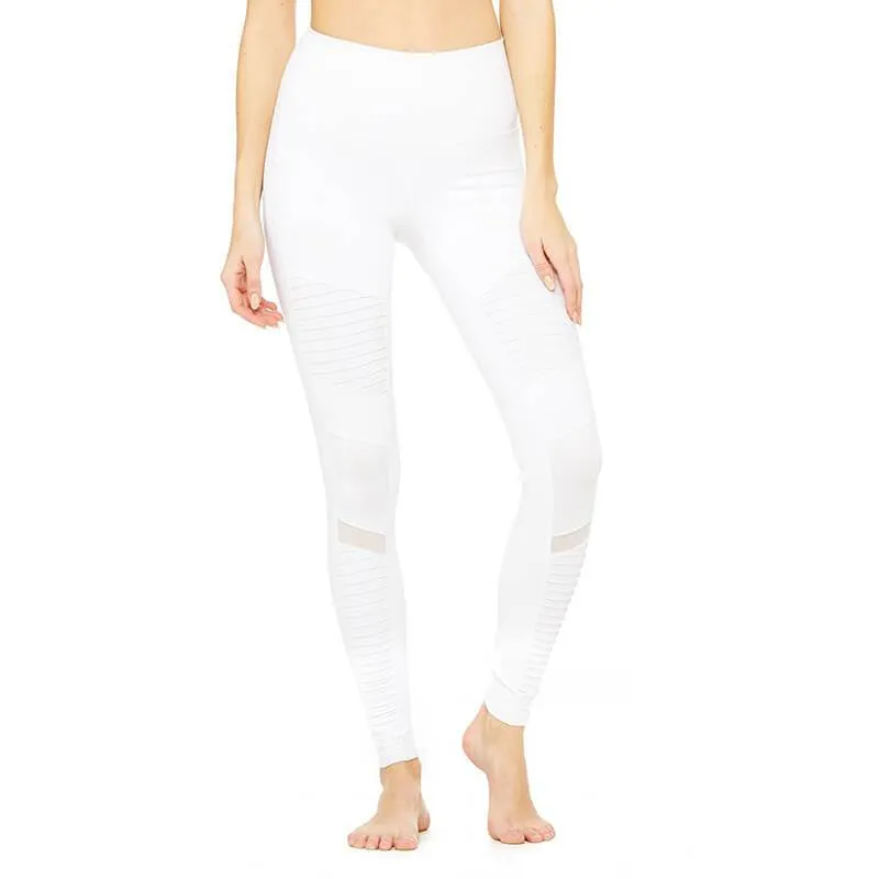 2019 Moto Design Leather-like Varnish Mesh Panels Leggings Hiney Trainer™