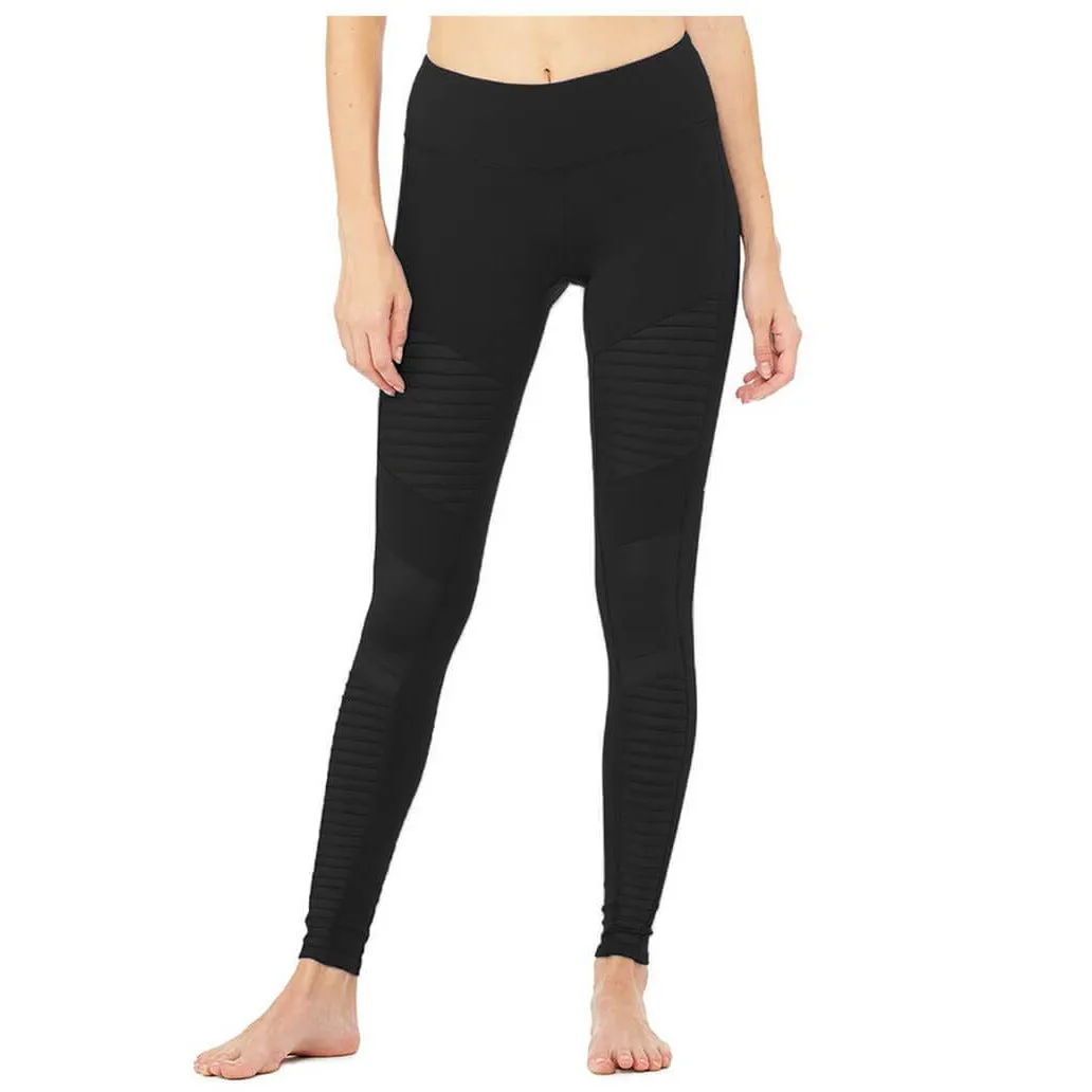 2019 Moto Design Leather-like Varnish Mesh Panels Leggings Hiney Trainer™