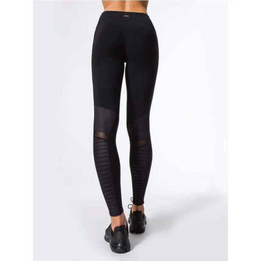2019 Moto Design Leather-like Varnish Mesh Panels Leggings Hiney Trainer™