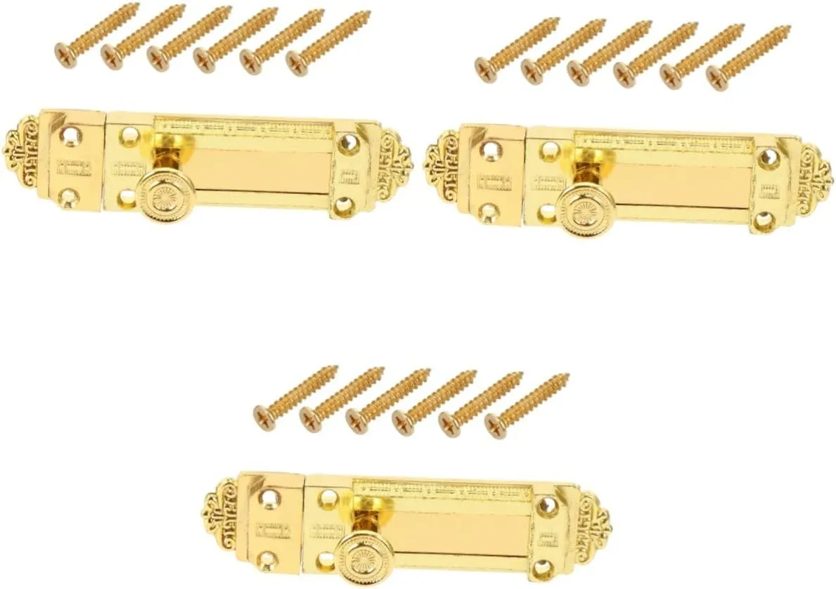 3pcs Vintage Slide Door Bolt Security Locks Door Lock Bolt Alloy Latches Home Hardware Supplies