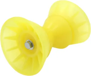 4" Boat Trailer Roller Bow Stop Polyurethane with 1/2" Shaft, Yellow