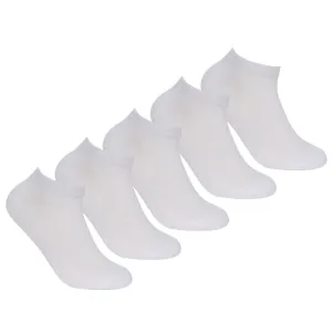 5 Pairs Womens Sports Active Trainer Liners Socks White