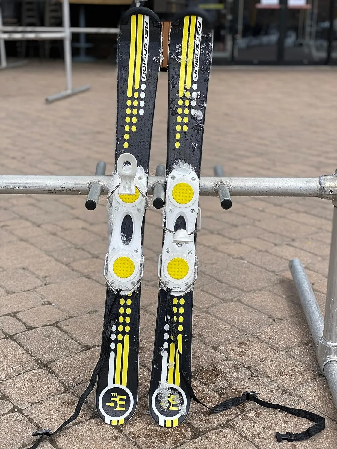 5th Element 99cm Ski Blades, Ski Boards, Snowblades | Adjustable Non-Release Bindings -Twin Tip Freestyle Mini Skis Short Skis - for Tricks, All Mountain