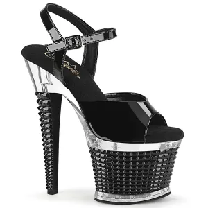 7 Inch Heel SPECTATOR-709 Black Pat-Clear