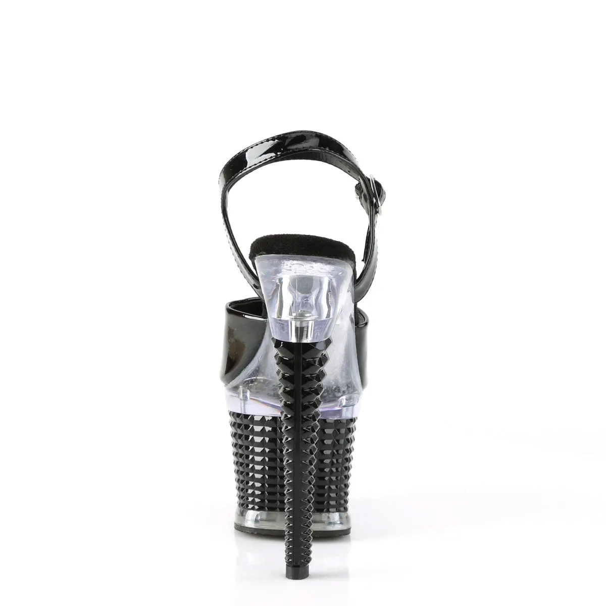 7 Inch Heel SPECTATOR-709 Black Pat-Clear