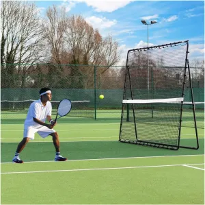 7×7 ft Tennis Practice Rebounder Net, Bounce Back Return Trainer with Adjustable Angle, Baseball and Volleyball Practice Pitch Back Net for Training Catching, Throwing, and Shooting
