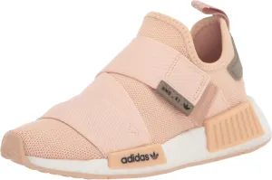 adidas Originals Women's NMD_R1 Sneaker, Halo Blush/White/Simple Brown, 7.5