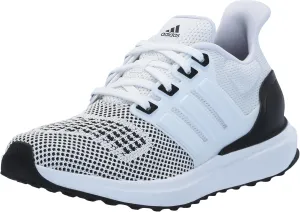 adidas UBounce DNA Sneaker, White/White/Black, 2 US Unisex Little Kid
