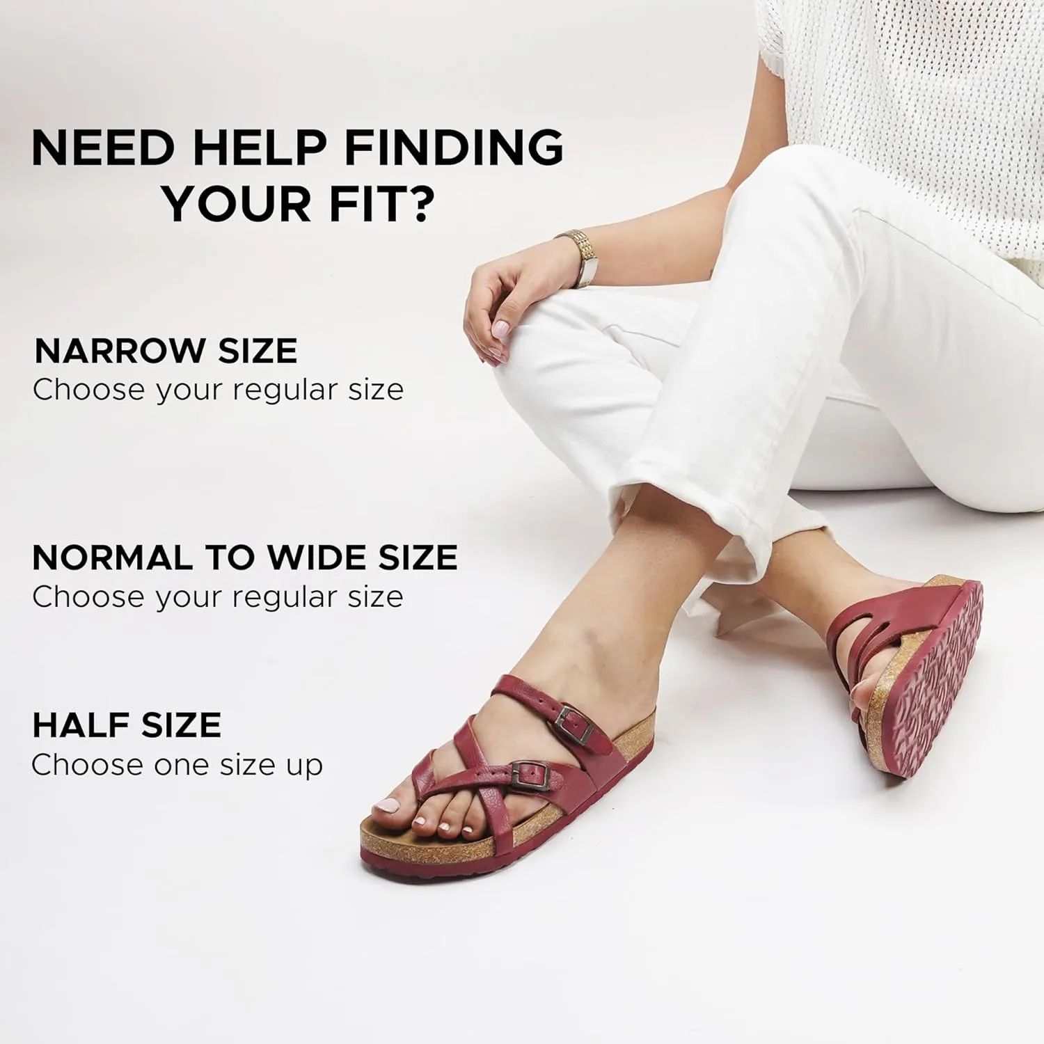 AEROTHOTIC Womens Strappy Slip-On Modern Memory Foam Cushion Footbed Outdoor Adjustable Buckle Cork Footbed Slides for Sandals with Comfortable Arch Support
