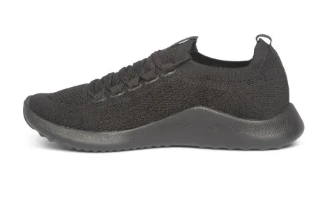 Aetrex Black with Black Trim Carly Arch Support Ladies Sneakers AS110-BLACK