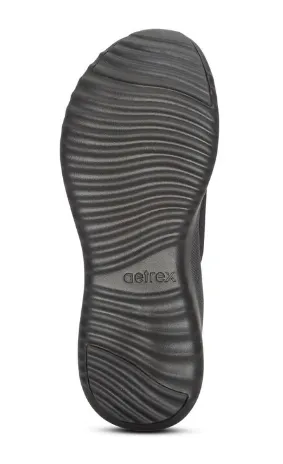 Aetrex Black with Black Trim Carly Arch Support Ladies Sneakers AS110-BLACK