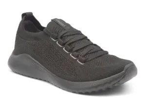 Aetrex Black with Black Trim Carly Arch Support Ladies Sneakers AS110-BLACK