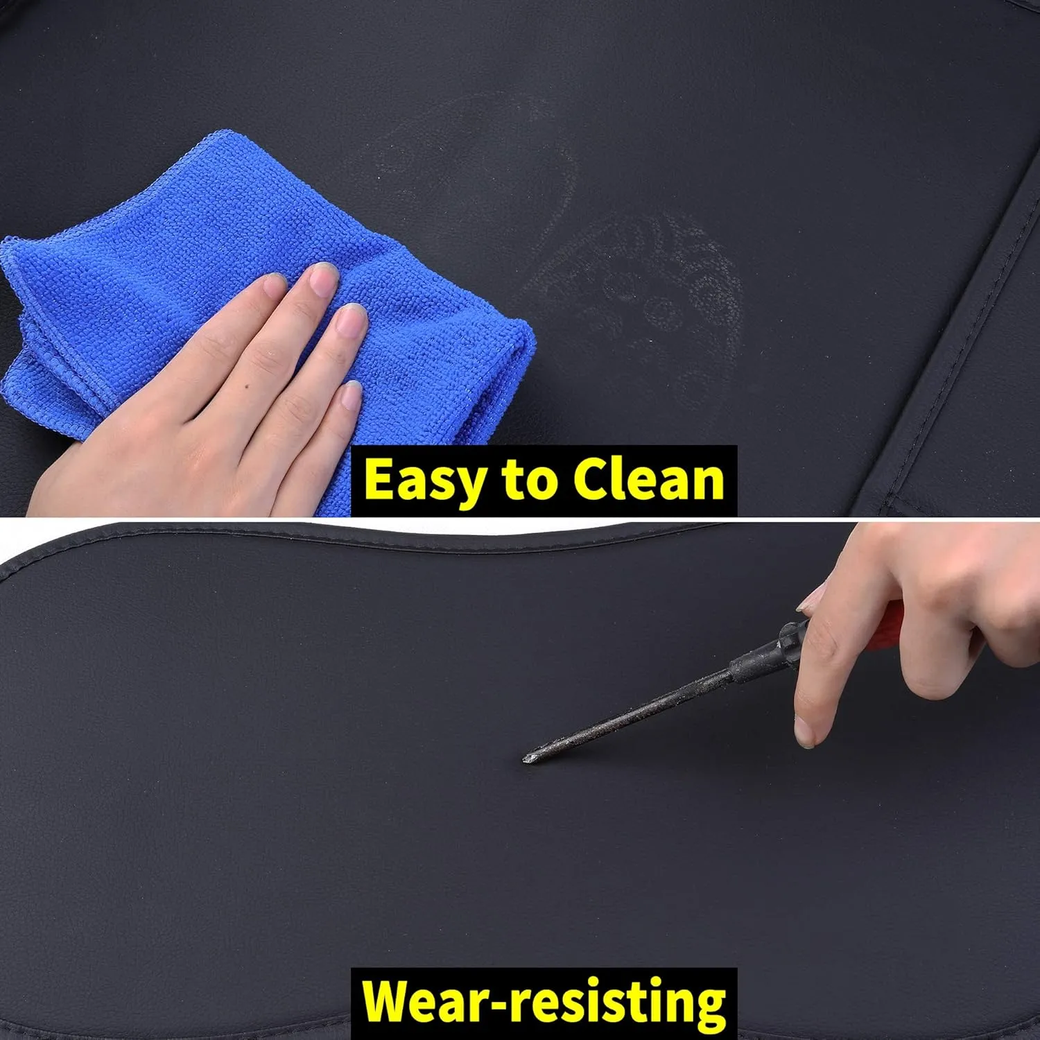 Aierxuan Car Seat Covers Front Seats Only Leather Waterproof Universal for Rav4 Kia Sorento Pilot Hrv Ridgeline Odyssey Chr Ford Ranger Edge Chevy Equinox VW(2 PCS Front, Black-Red)