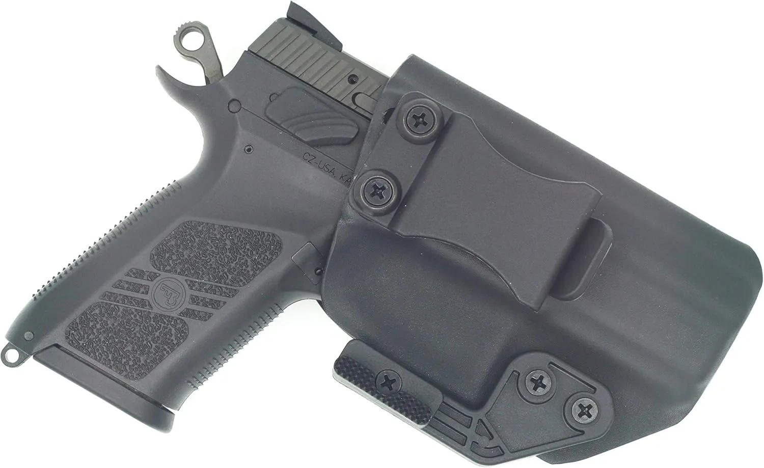AIWB Series - Compatible with CZ P07 Kydex Appendix Inside Waistband Concealed Carry Holster Made in USA by Fast Draw USA (Black - Right Hand)