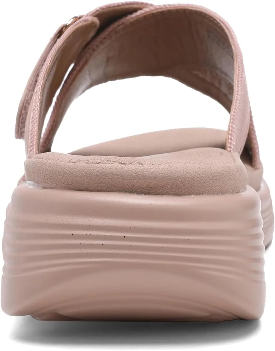 Altxic Women's Open Toe Crisscross Woven Comfy Casual Slip On Casual Walking Sport Slide Sandals With Adjustable Buckle Strap Summer Beach Shoe