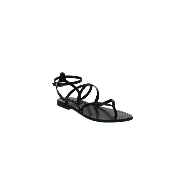 Aqua Womens's Sand Strappy Thong Sandals Black Size 7.5