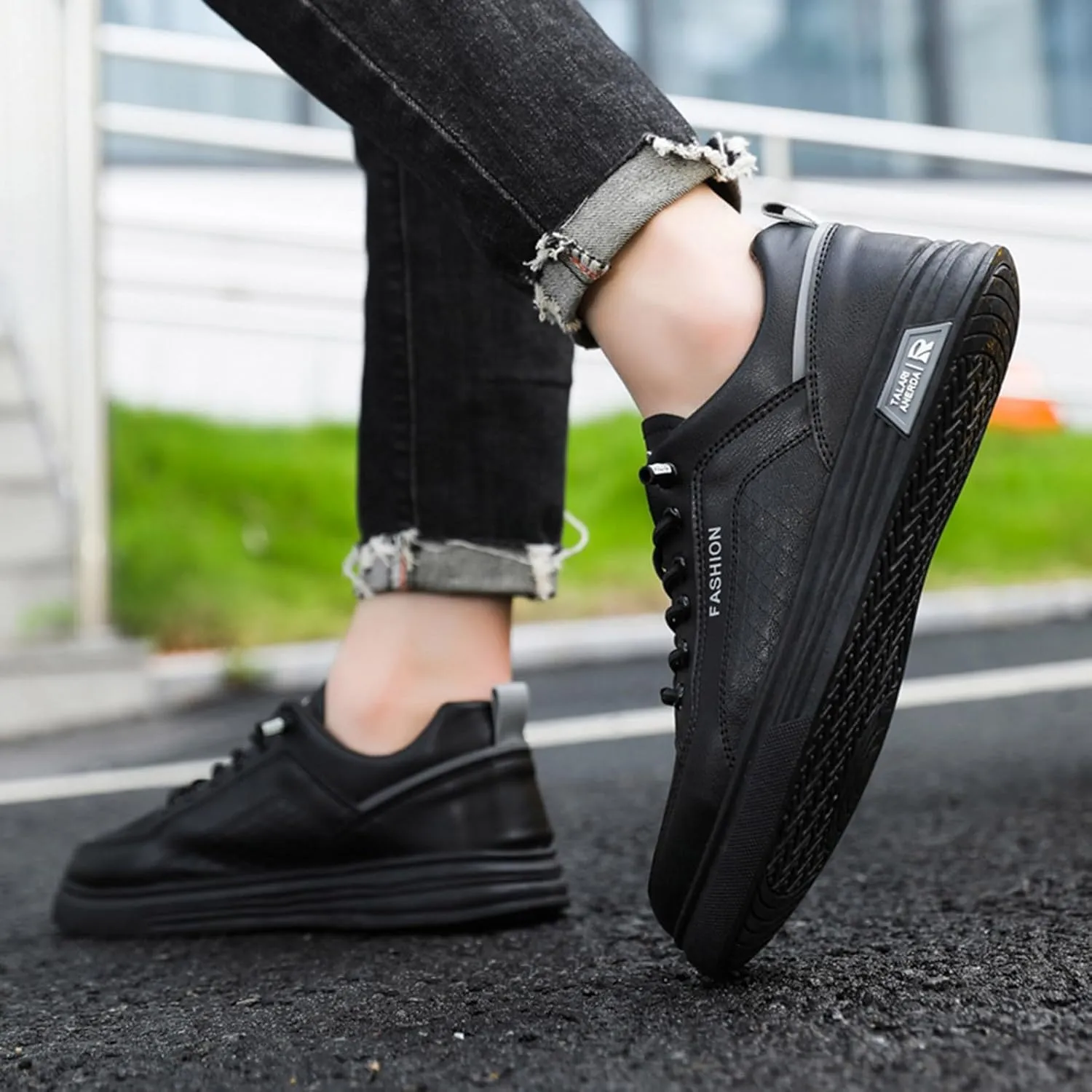 Arch Support Non Slip Minimalist Shoes for Men Breathable Comfort Walking Shoe Convenient Elderly Slip on Shoes