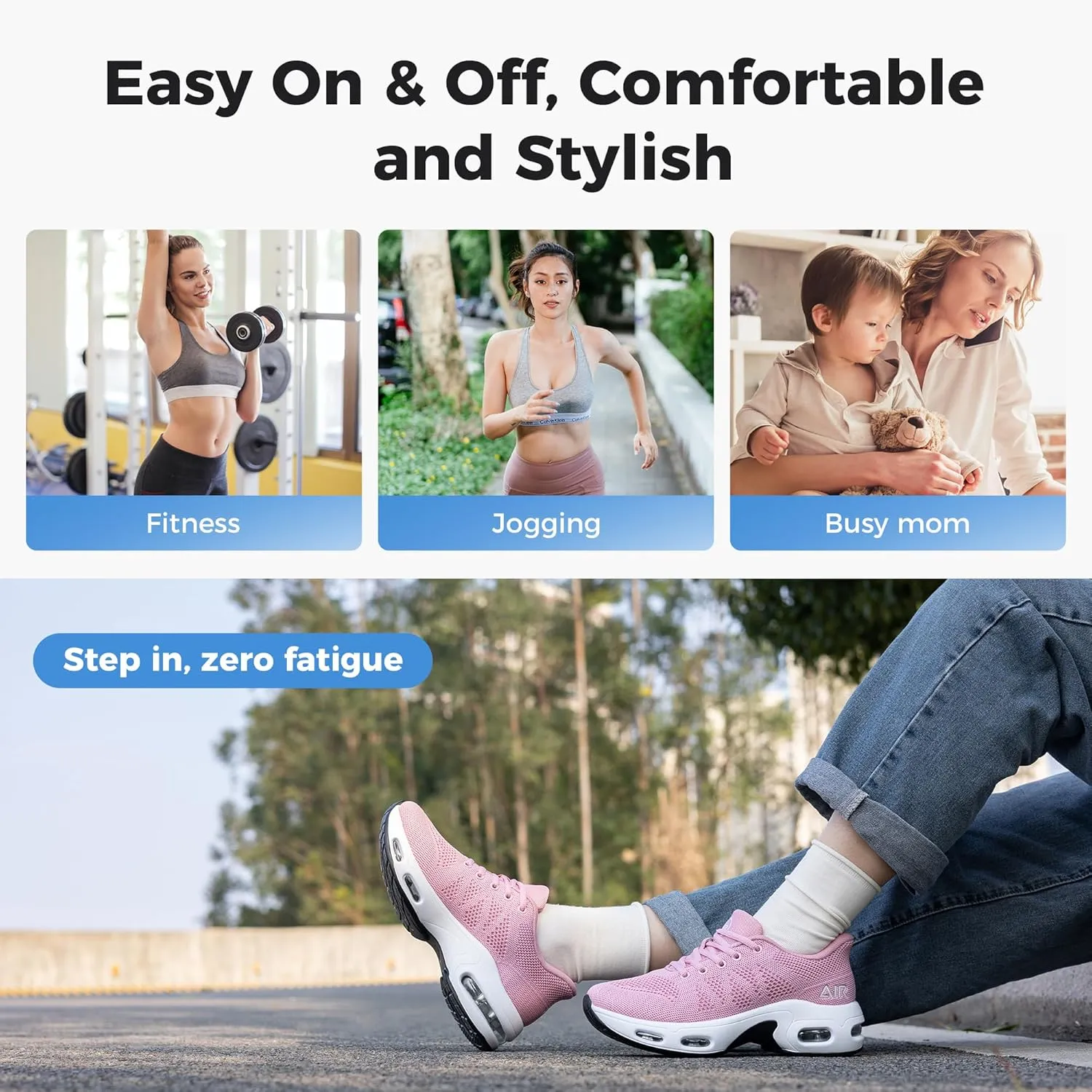 Autper Womens Running Shoes Slip on Tennis Athletic Walking Shoes Lightweight Comfortable Gym Workout Jogging Sport Sneakers US 6-11
