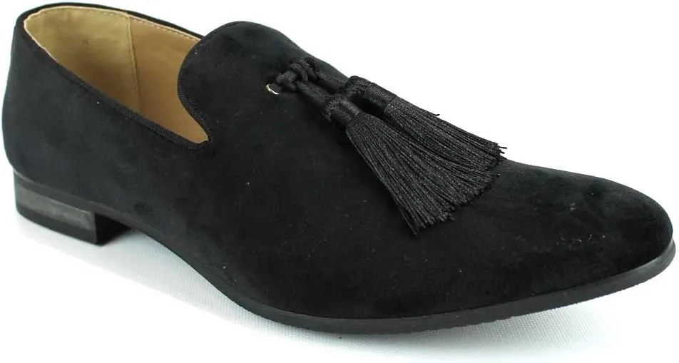 AZAR MAN Men's Velvet Slip On Loafer Dress Shoes Tudors
