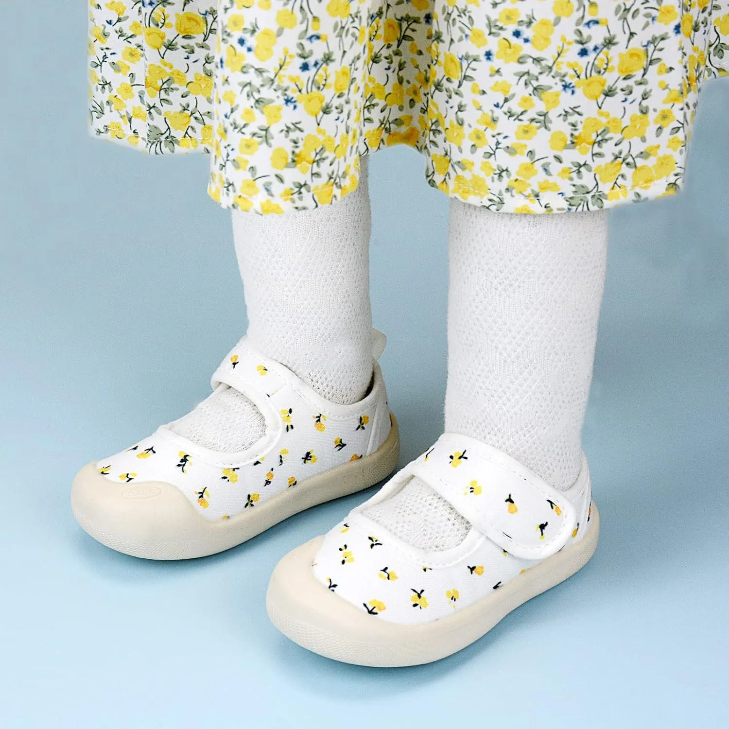 Baby Girl Canvas Sneakers Toddler Girl Mary Jane Flats Non-Slip Casual School Uniform Loafers Dress Shoe