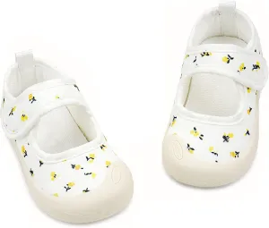 Baby Girl Canvas Sneakers Toddler Girl Mary Jane Flats Non-Slip Casual School Uniform Loafers Dress Shoe