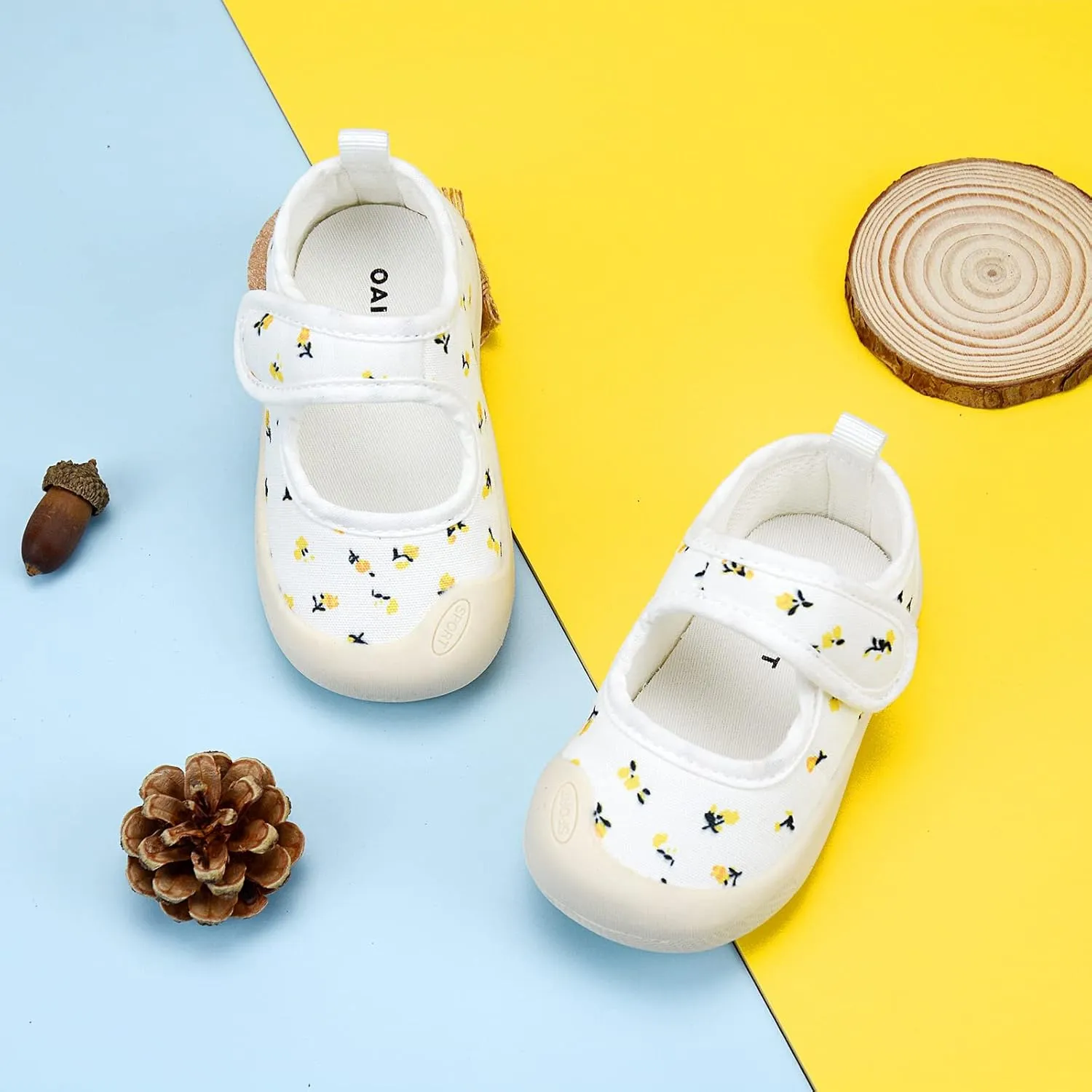 Baby Girl Canvas Sneakers Toddler Girl Mary Jane Flats Non-Slip Casual School Uniform Loafers Dress Shoe