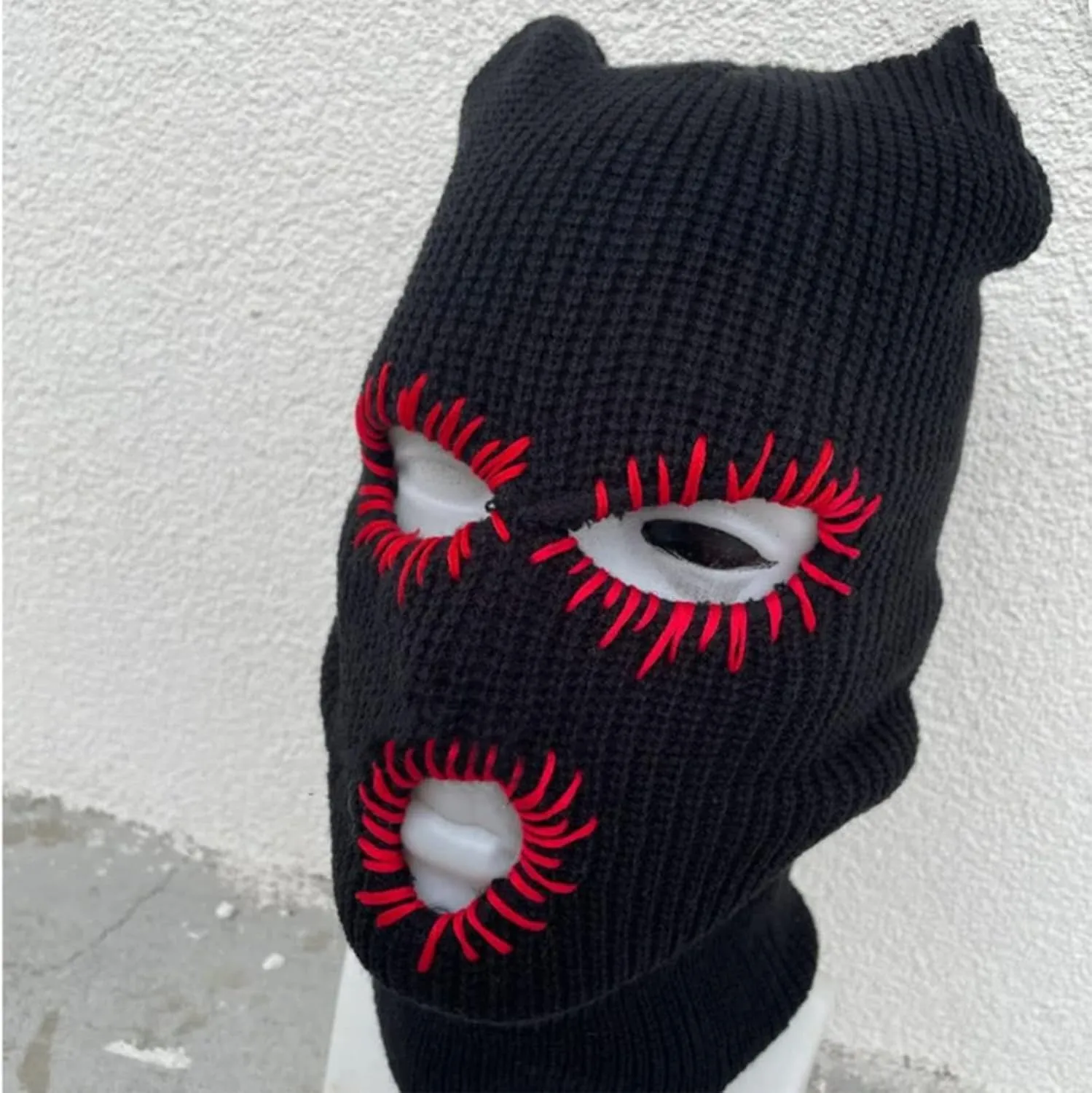 Balaclava Distressed Halloween Funny Balaclava Face Mask Scary Balaclava Hooded Party Hat Knitted Hat Beanies