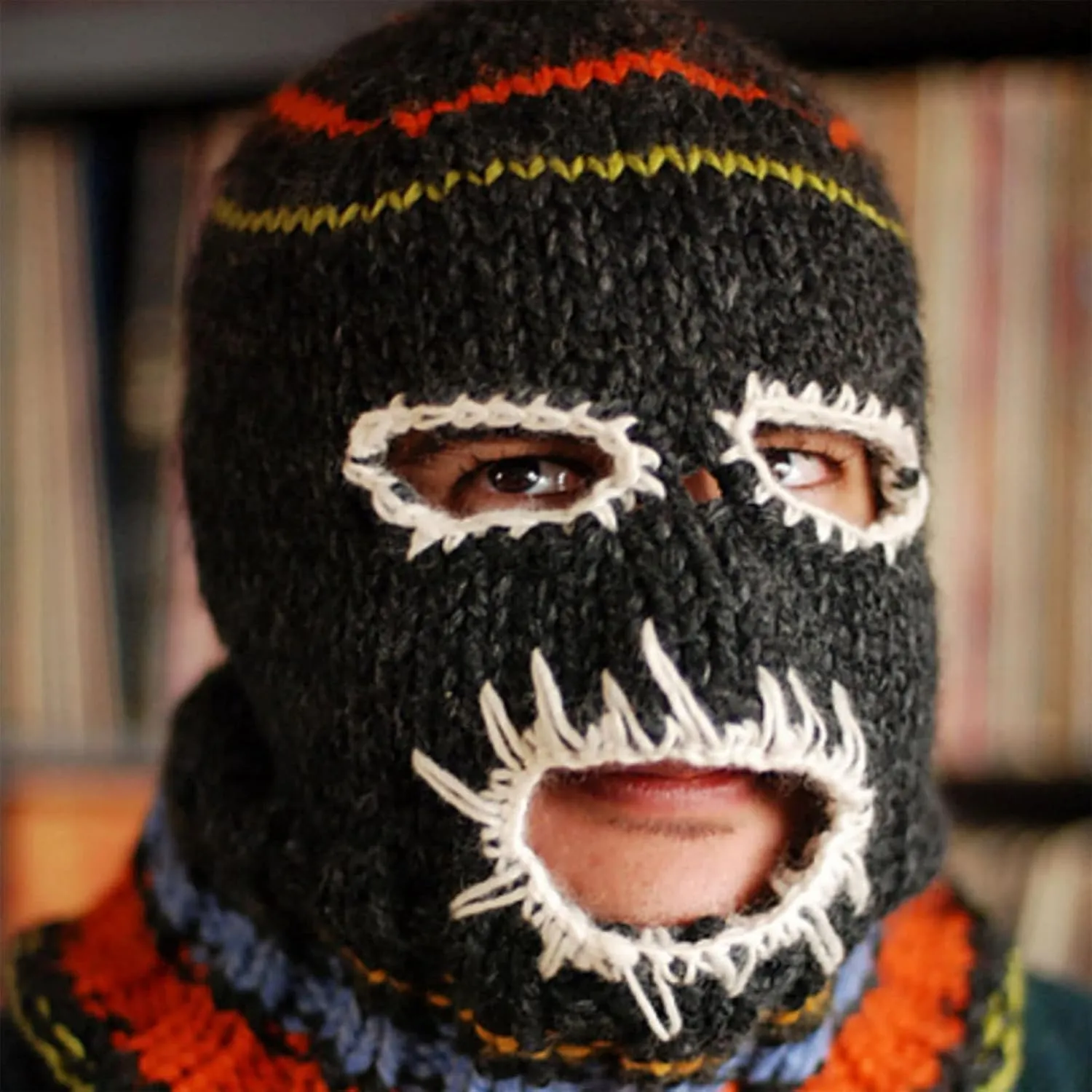 Balaclava Distressed Halloween Funny Balaclava Face Mask Scary Balaclava Hooded Party Hat Knitted Hat Beanies