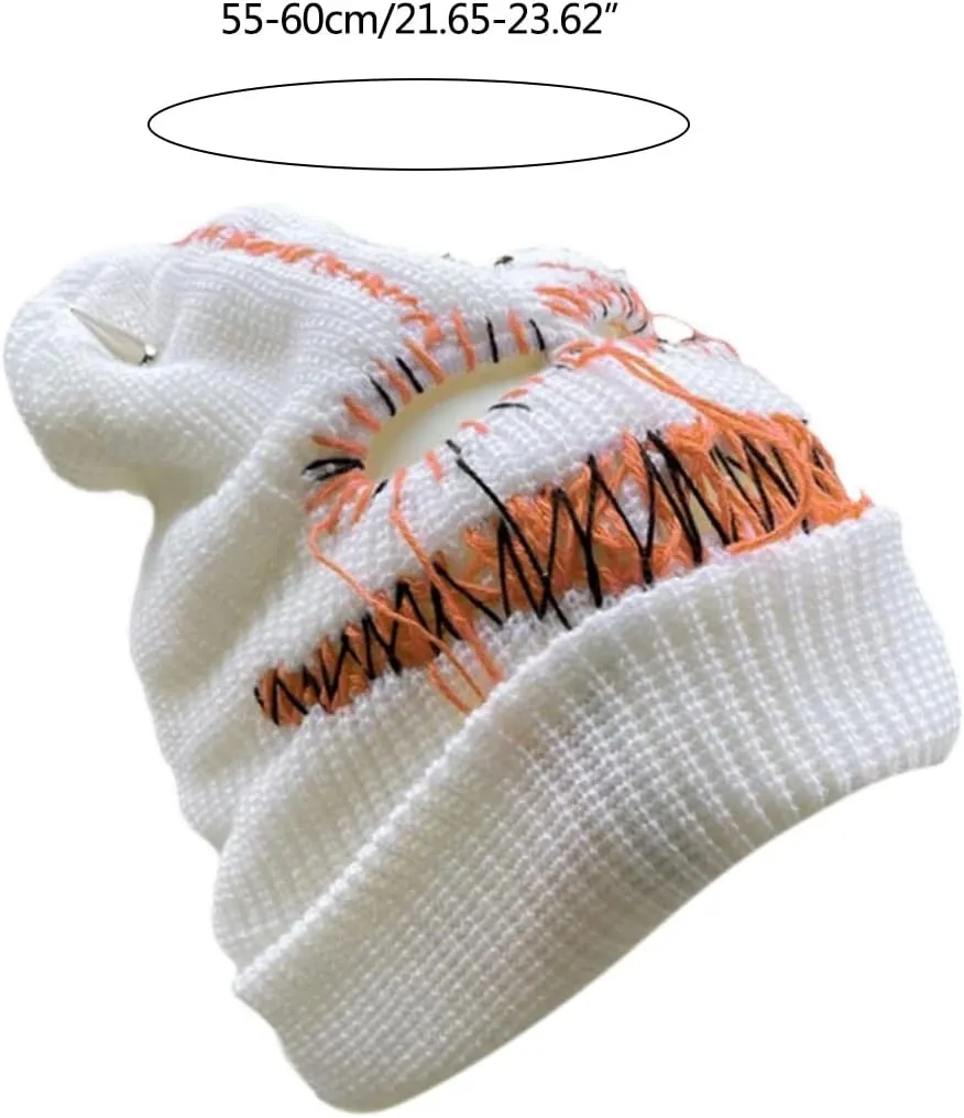 Balaclava Distressed Halloween Funny Balaclava Face Mask Scary Balaclava Hooded Party Hat Knitted Hat Beanies