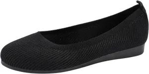 Ballet Flats for Women Knit Flats Shoes Comfortable Slip On Loafers Casual Work Shoes Round Toe Office Shoes