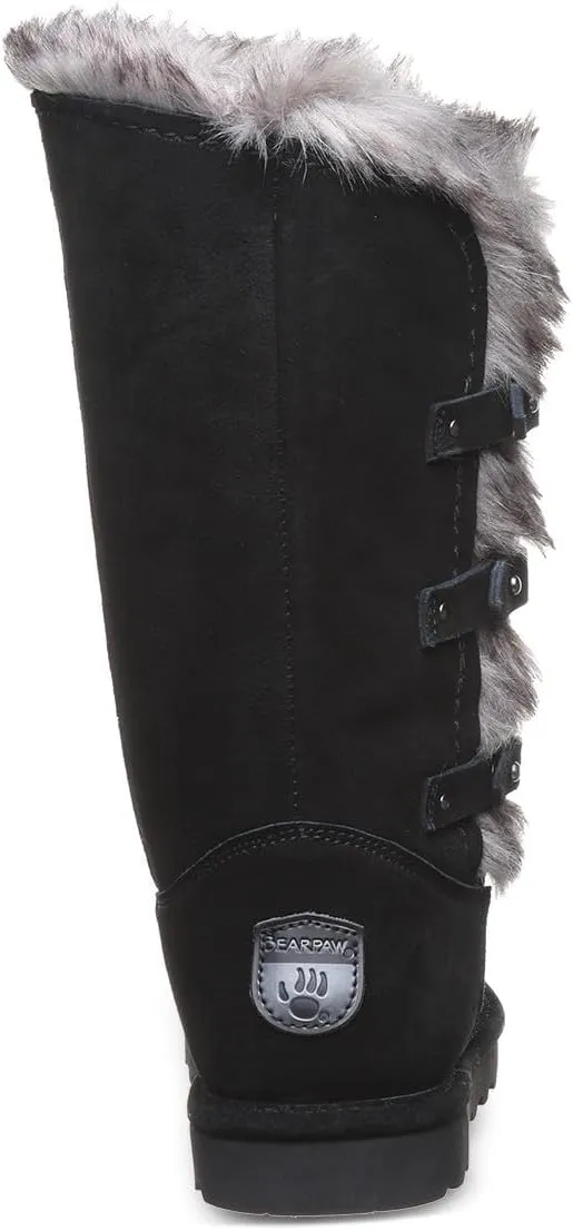BEARPAW Women's Emery Classic Suede Slip on Winter Boot Snow