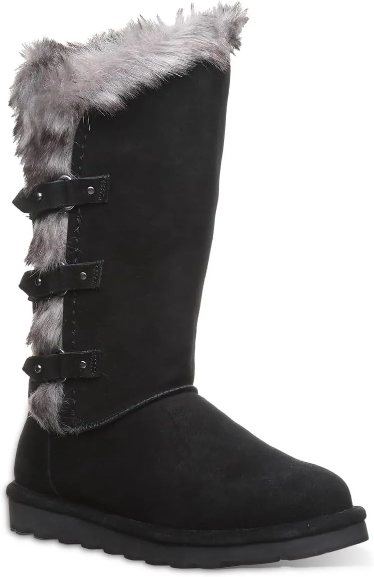 BEARPAW Women's Emery Classic Suede Slip on Winter Boot Snow