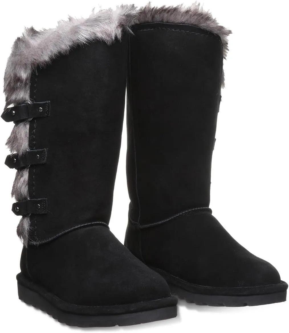 BEARPAW Women's Emery Classic Suede Slip on Winter Boot Snow