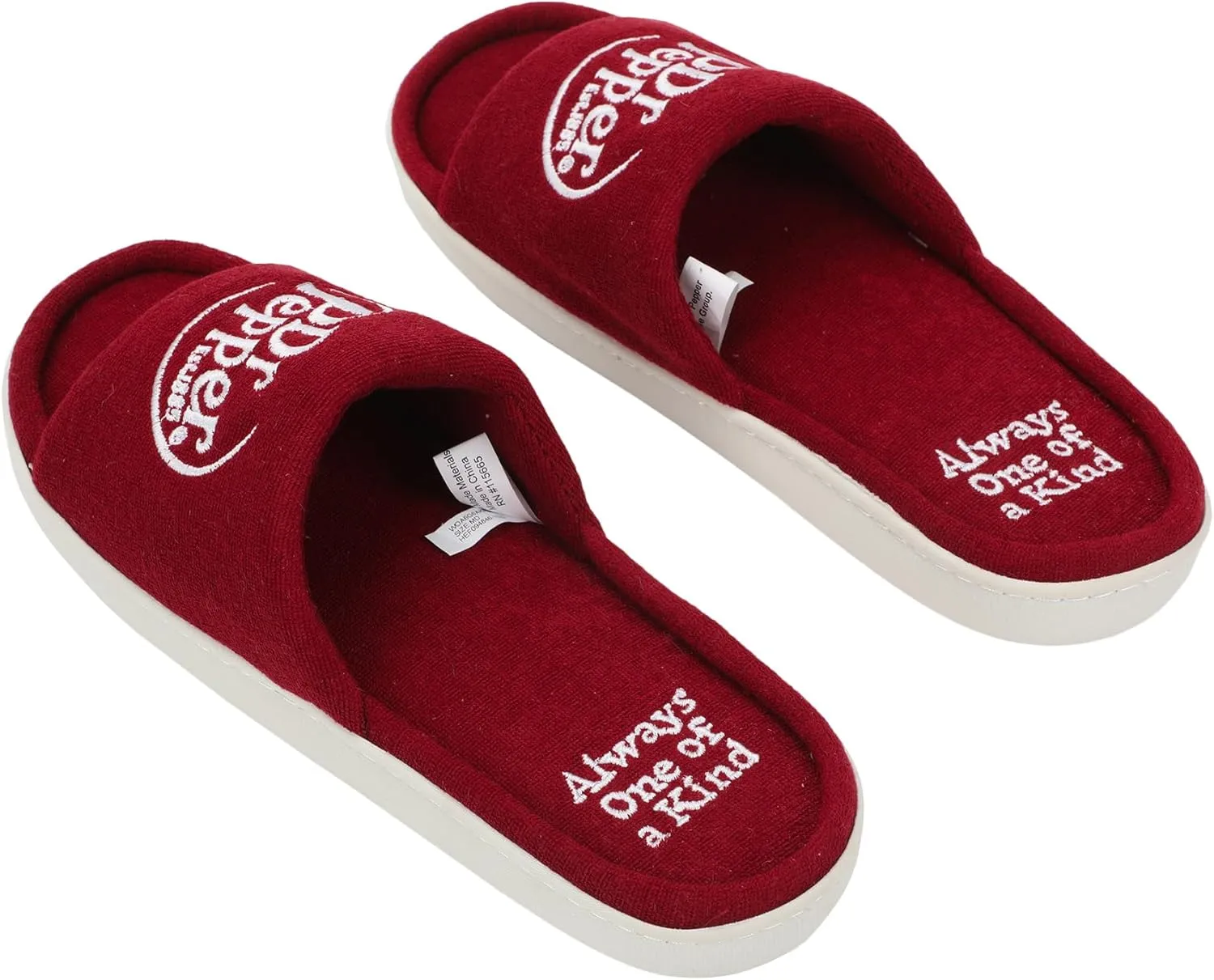 Bioworld Dr Pepper Always One Of A Kind Men's Red Slide Slippers -Small