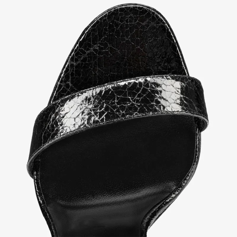 Bold Black Star Textured Sandals