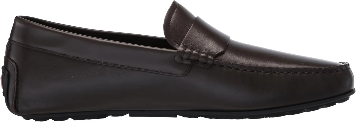 BOSS Men's Smooth Leather Slip on Drivers Loafer