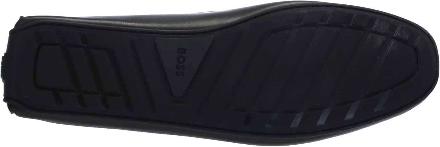 BOSS Men's Smooth Leather Slip on Drivers Loafer
