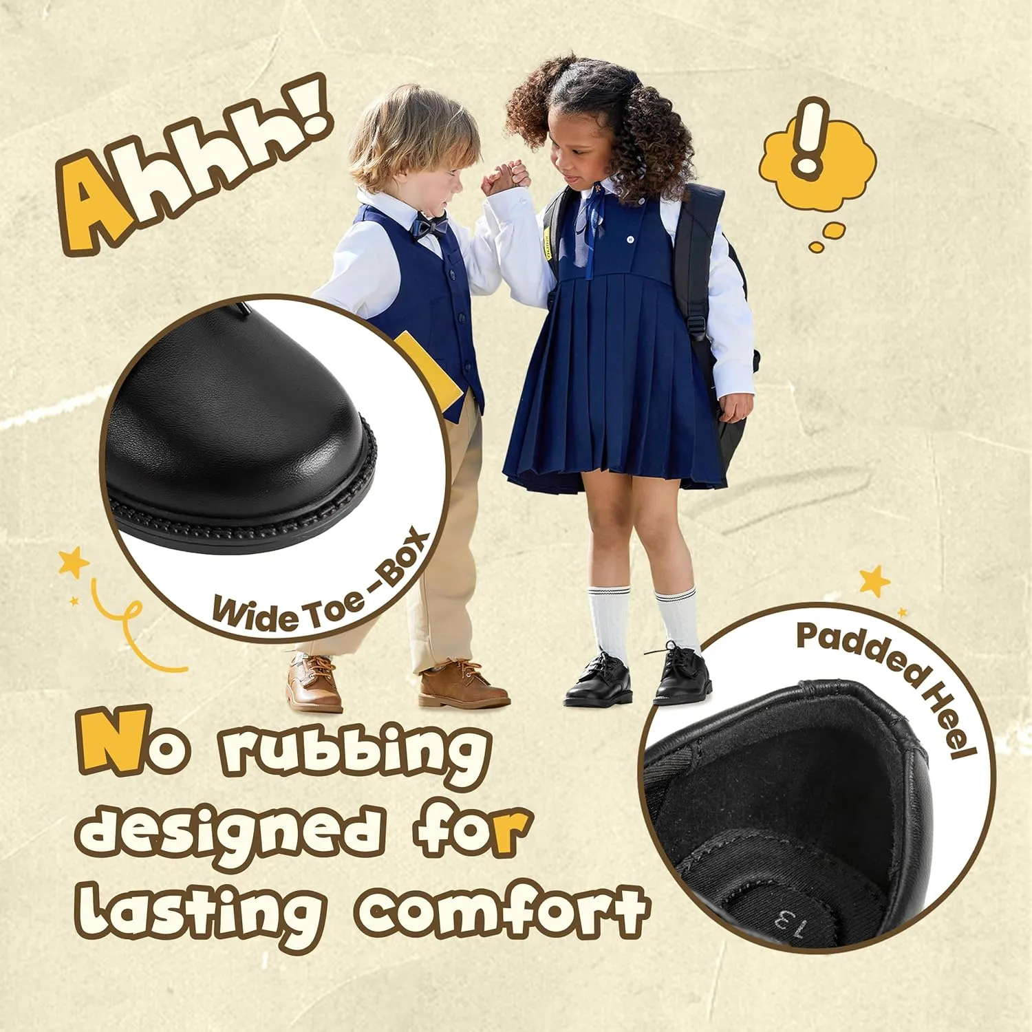 Boys Girls Dress Shoes Toddler Little Big Kid Oxford Shoes PU Leather School Uniform Wedding Loafer Flats White Black Brown Lace-Up Casual Comfort Classic Formal Slip-On Walking Outdoor Party