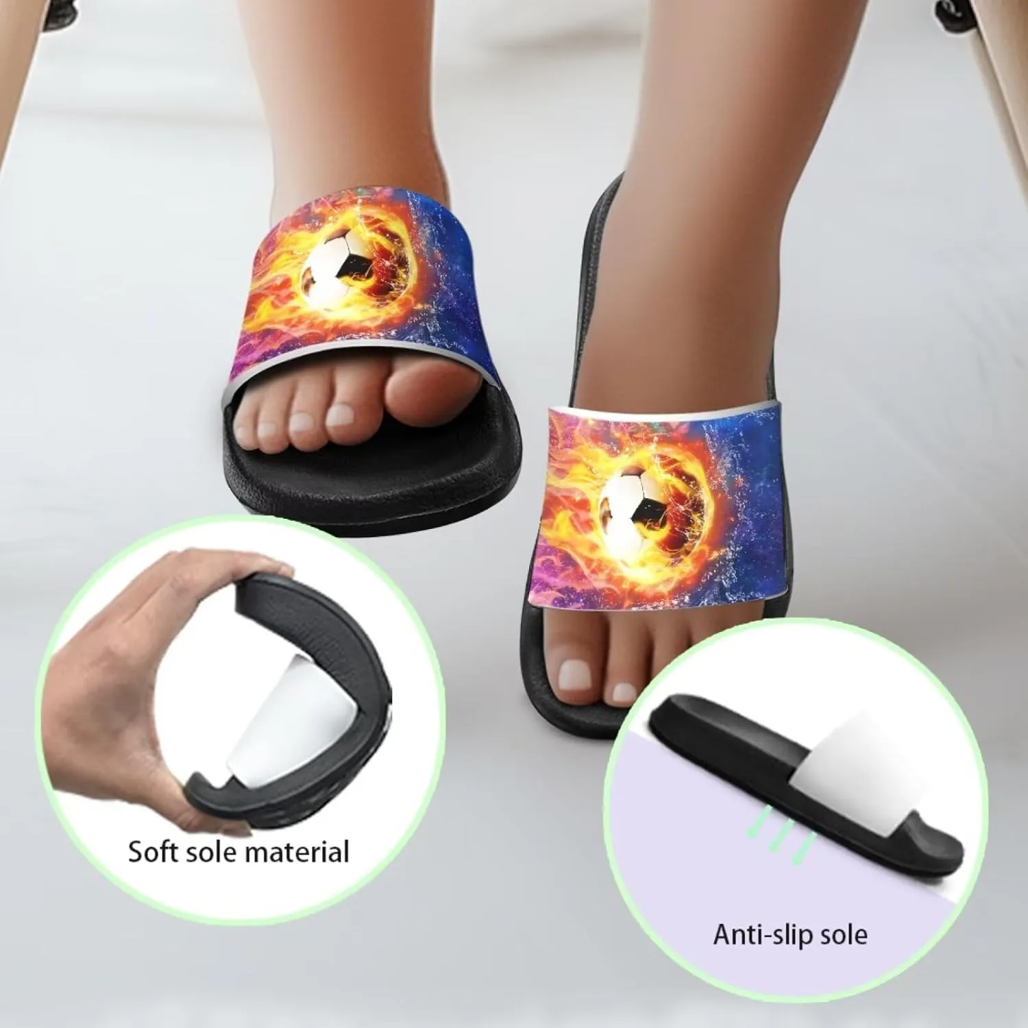 Boys House Slippers Everyday Non-slip Slide Sandals Comfortable Bathroom Shower Shoes Kids Beach Sandal