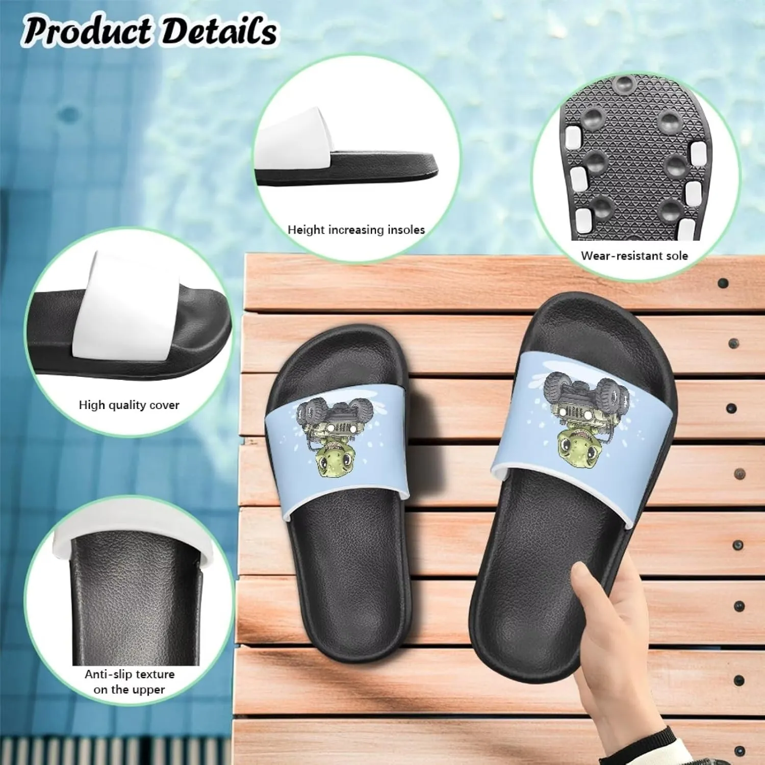 Boys House Slippers Everyday Non-slip Slide Sandals Comfortable Bathroom Shower Shoes Kids Beach Sandal