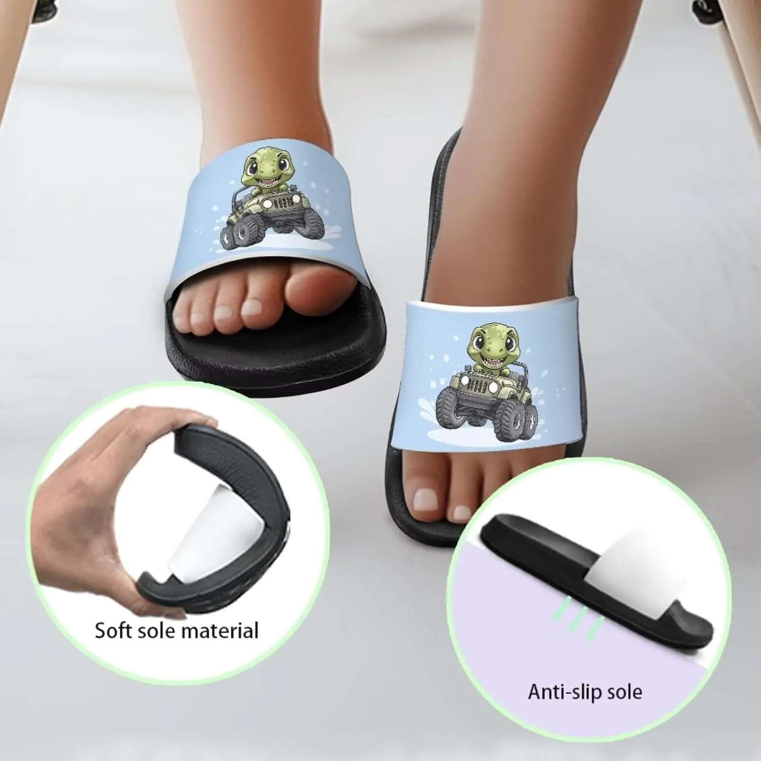 Boys House Slippers Everyday Non-slip Slide Sandals Comfortable Bathroom Shower Shoes Kids Beach Sandal