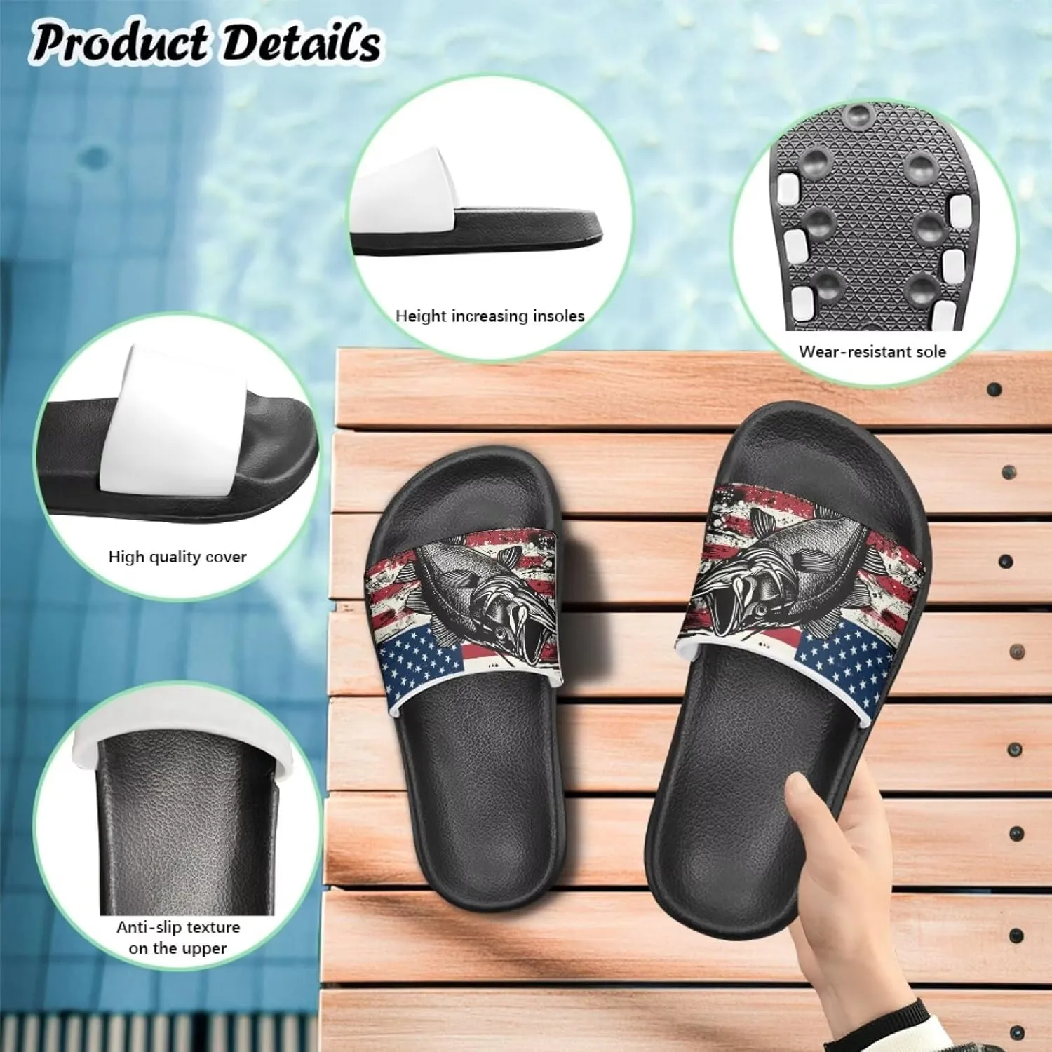 Boys House Slippers Everyday Non-slip Slide Sandals Comfortable Bathroom Shower Shoes Kids Beach Sandal