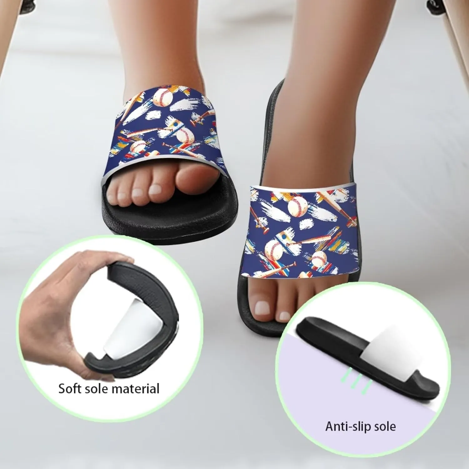 Boys House Slippers Everyday Non-slip Slide Sandals Comfortable Bathroom Shower Shoes Kids Beach Sandal