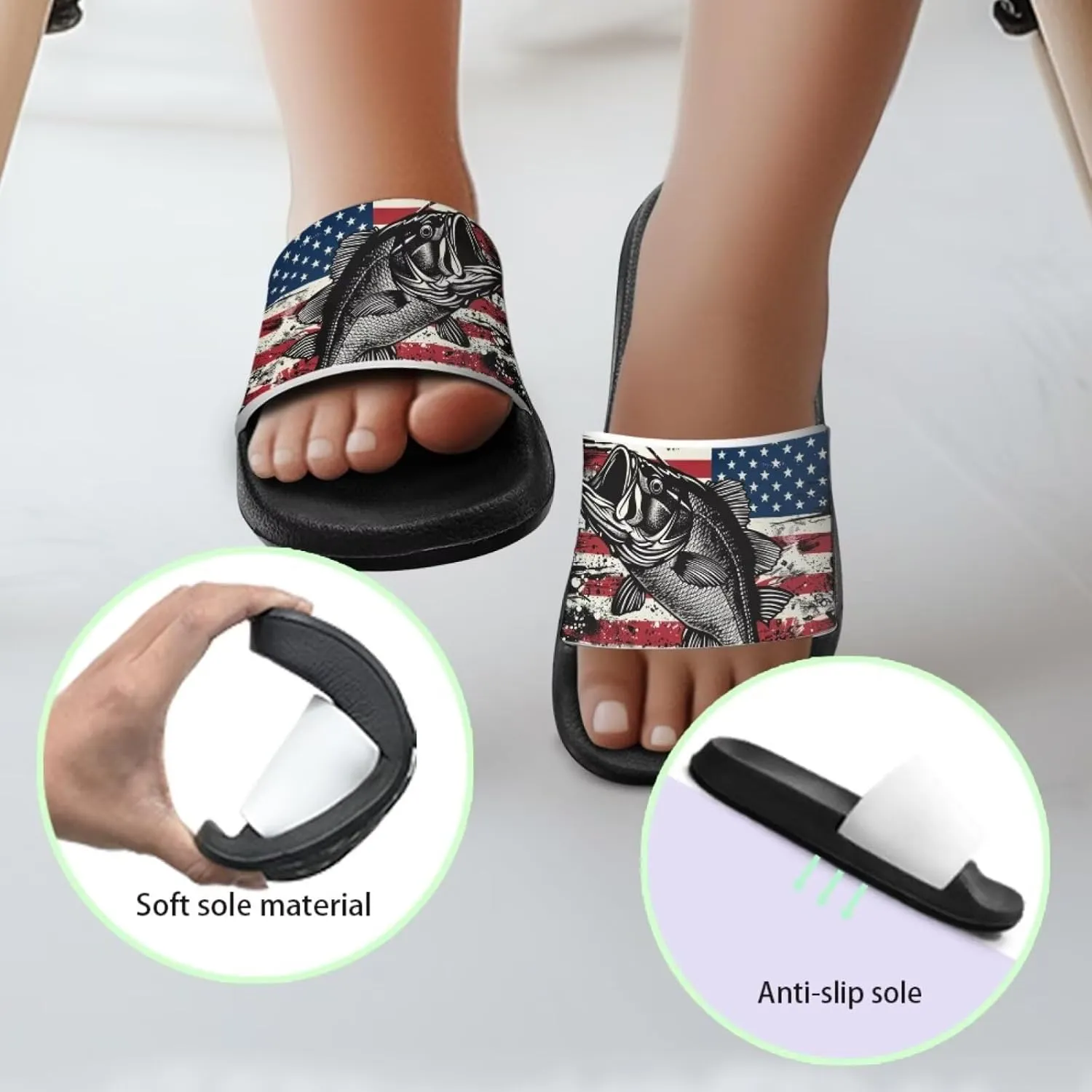 Boys House Slippers Everyday Non-slip Slide Sandals Comfortable Bathroom Shower Shoes Kids Beach Sandal