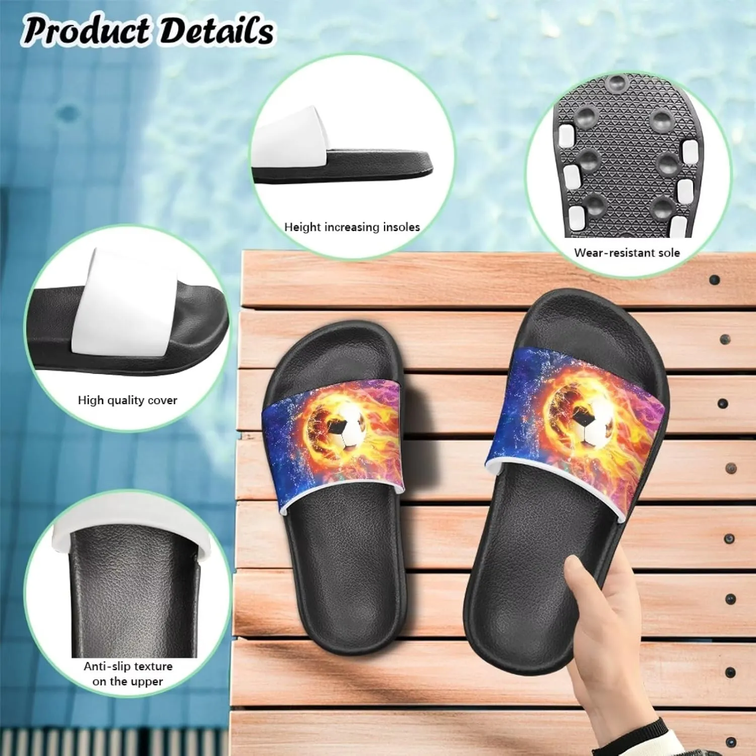 Boys House Slippers Everyday Non-slip Slide Sandals Comfortable Bathroom Shower Shoes Kids Beach Sandal