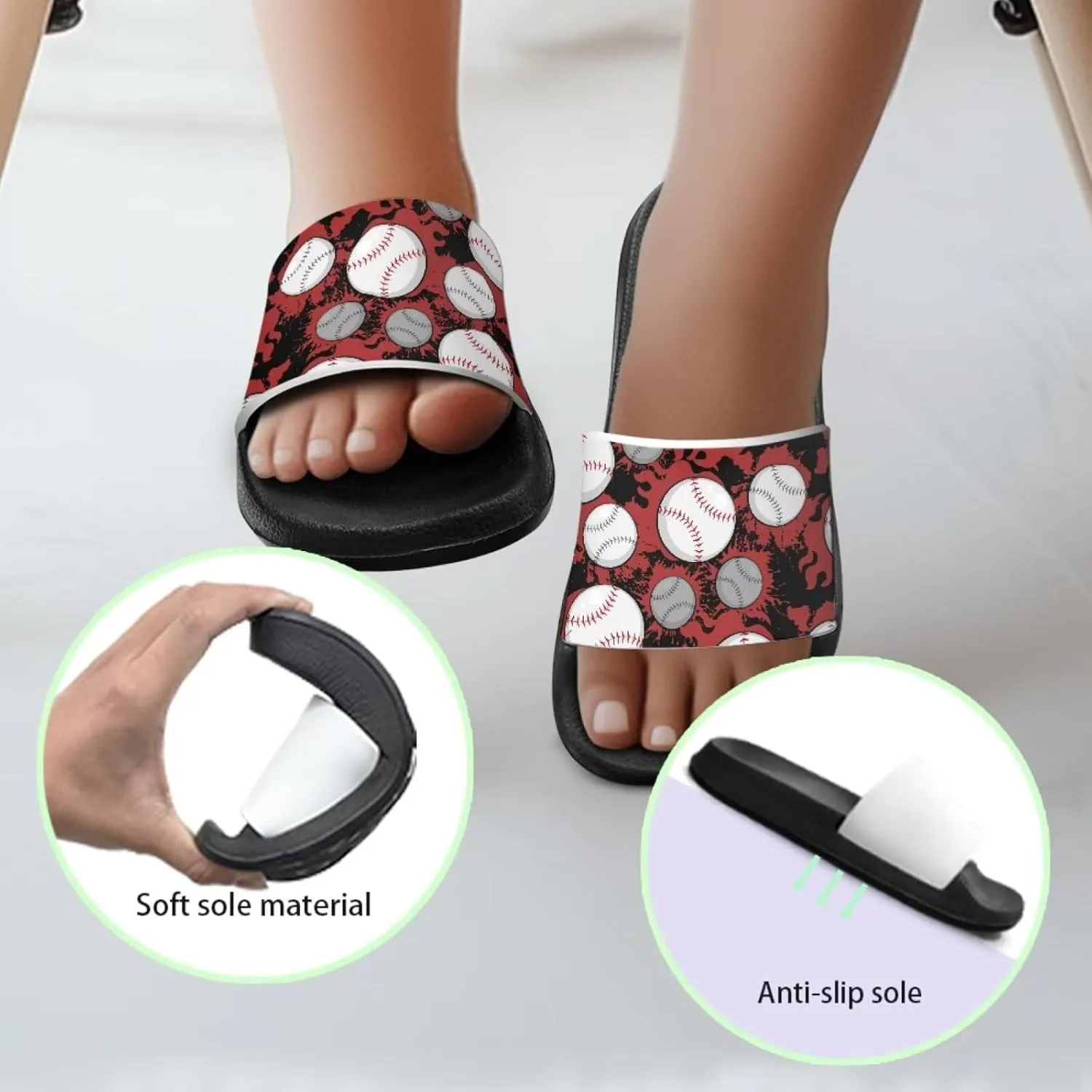 Boys Slide Sandals Non Slip Summer House Slippers Kids Slip-on Flip Flops Cusual Beach Sandal