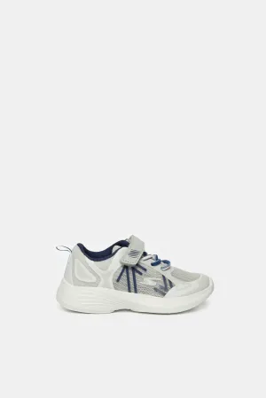 Boys White Mesh Trainer
