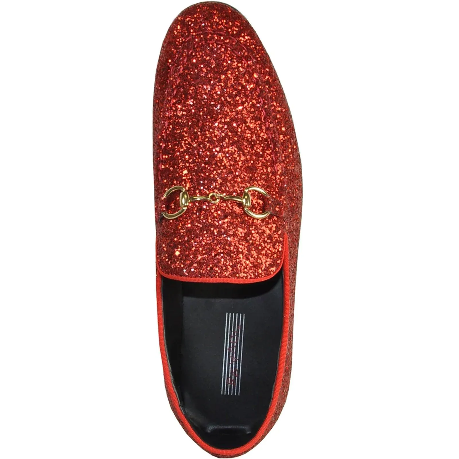 Bravo Red Glitter Sequin Modern Tuxedo Loafer for Prom